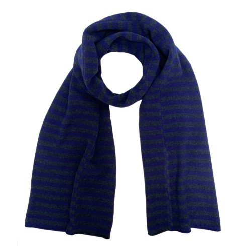 striped- scarf -Dark-blue-violet-blue